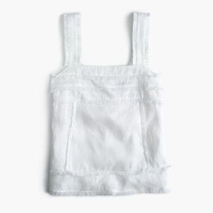J. CREW | White linen sleeveless blouse